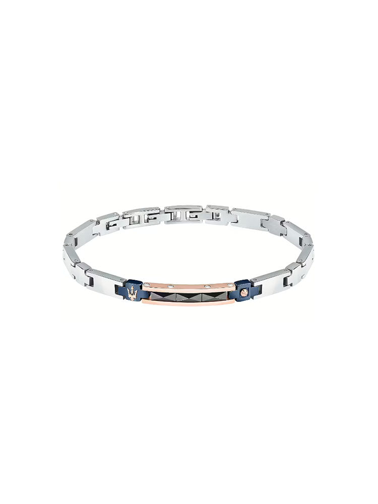 BRACCIALE UOMO IN ACCIAIO CON CERAMICA NERA MASERATI