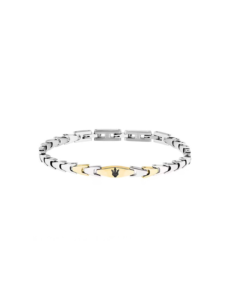 BRACCIALE UOMO ICONIC IN ACCIAIO BICOLORE DORATO MASERATI
