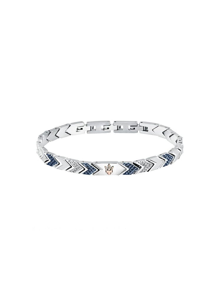 BRACCIALE UOMO IN ACCIAIO CON INSERTI BLU MASERATI