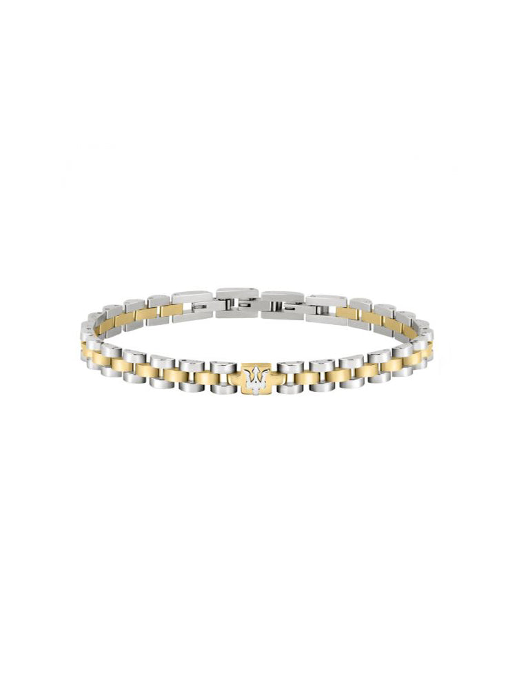 BRACCIALE UOMO, IN ACCIAIO E ORO MISURA 21 CM MASERATI