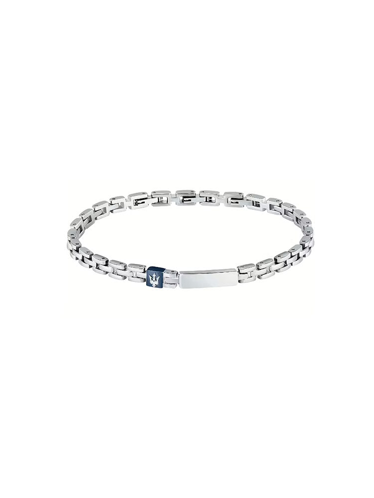 BRACCIALE UOMO ICONIC IN ACCIAIO E PARTICOLARE BLU MASERATI