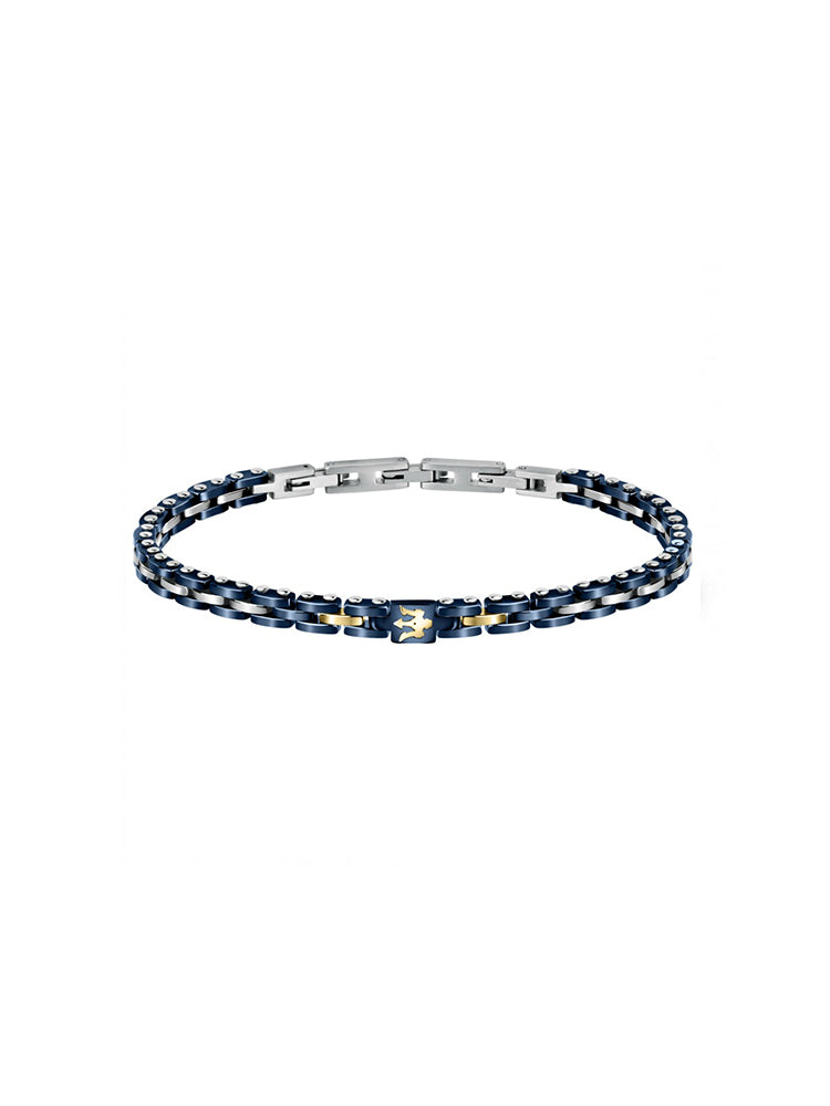 BRACCIALE UOMO BLU, IN ACCIAIO MISURA 22 CM MASERATI