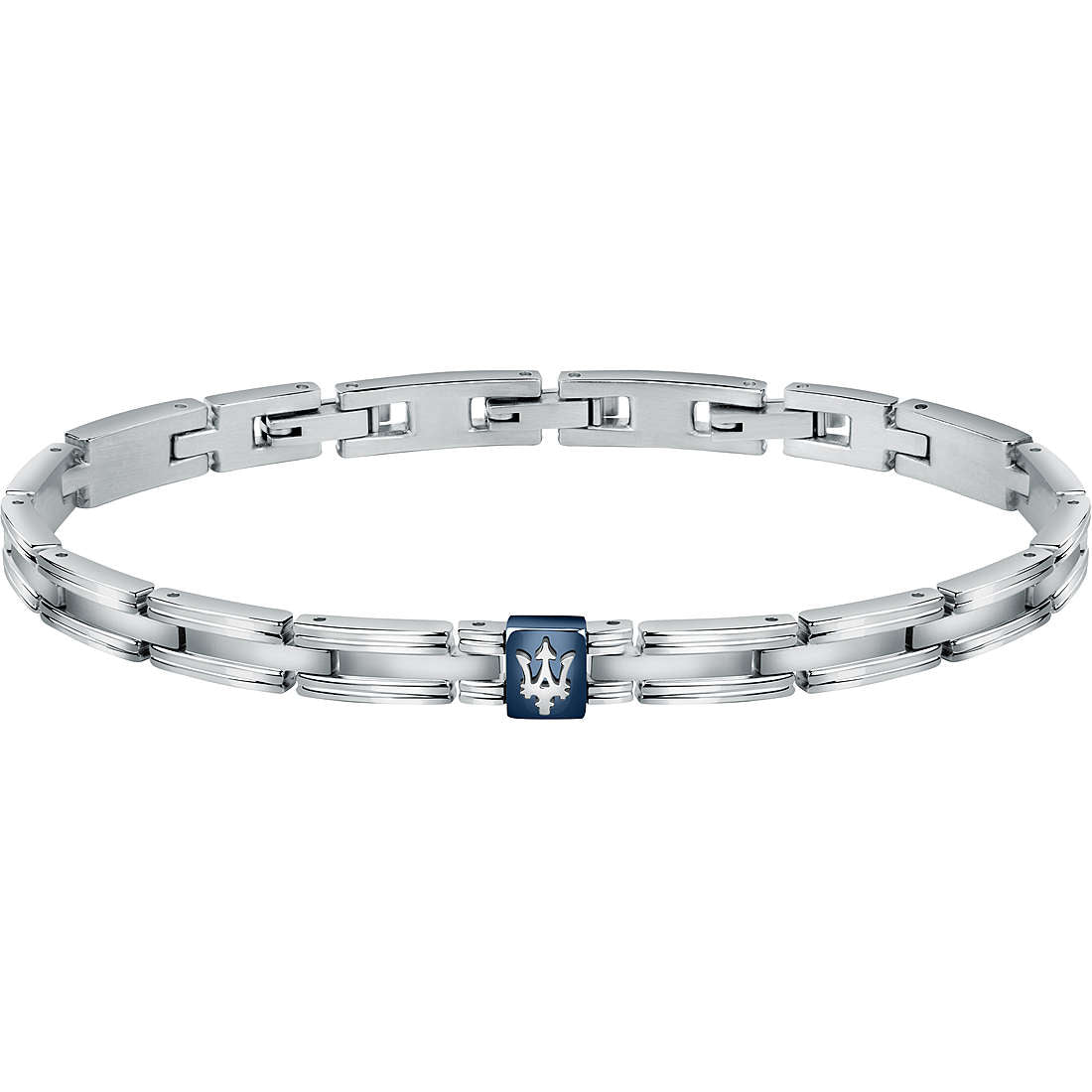 BRACCIALE UOMO IN ACCIAIO E PVD BLU MASERATI