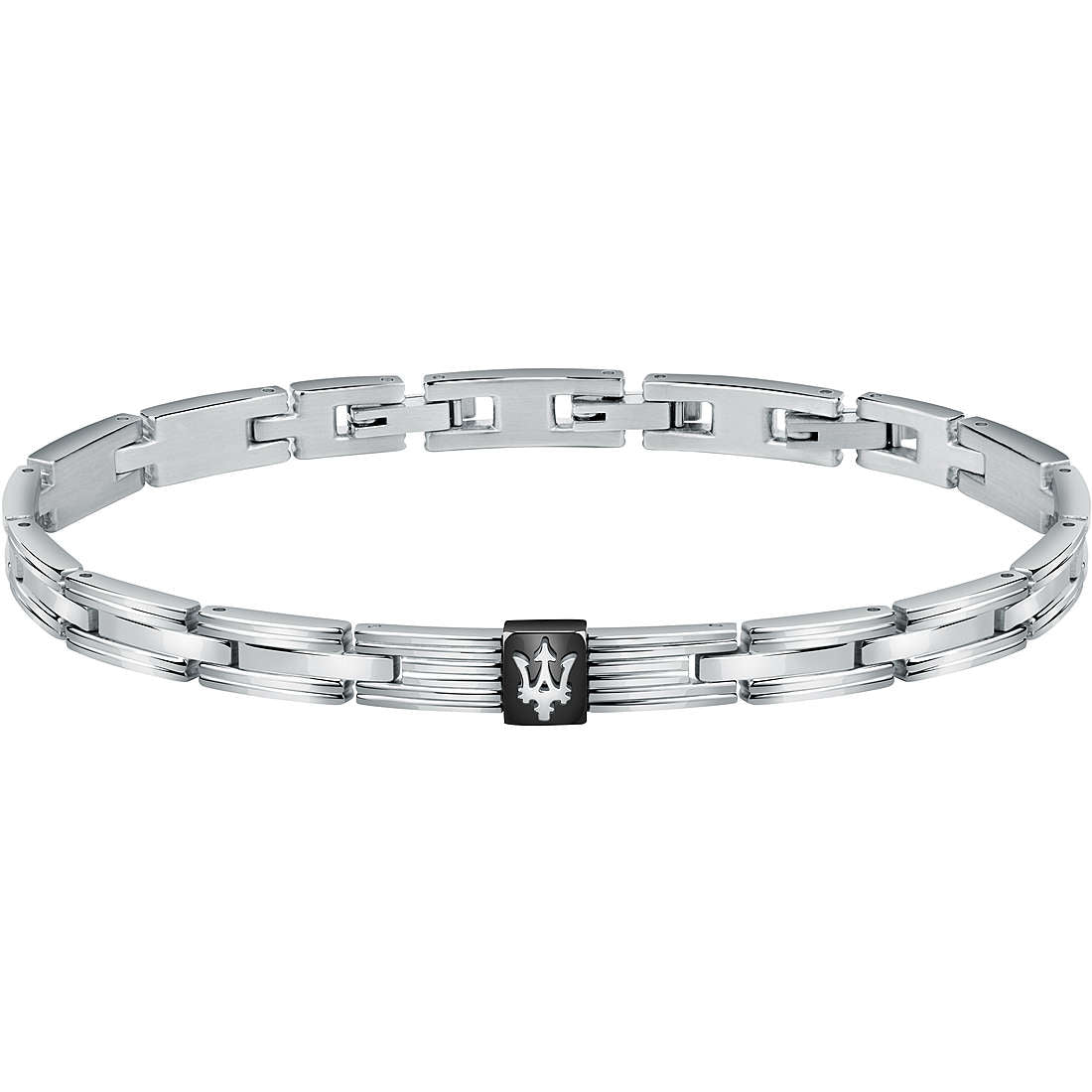 BRACCIALE UOMO IN ACCIAIO E PVD NERO MASERATI