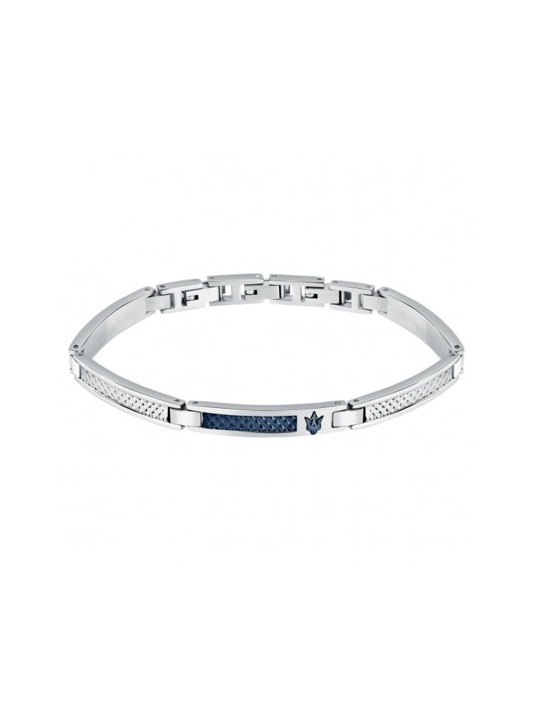 BRACCIALE UOMO JEWELS ICONIC IN ACCIAIO E PVD BLU MASERATI