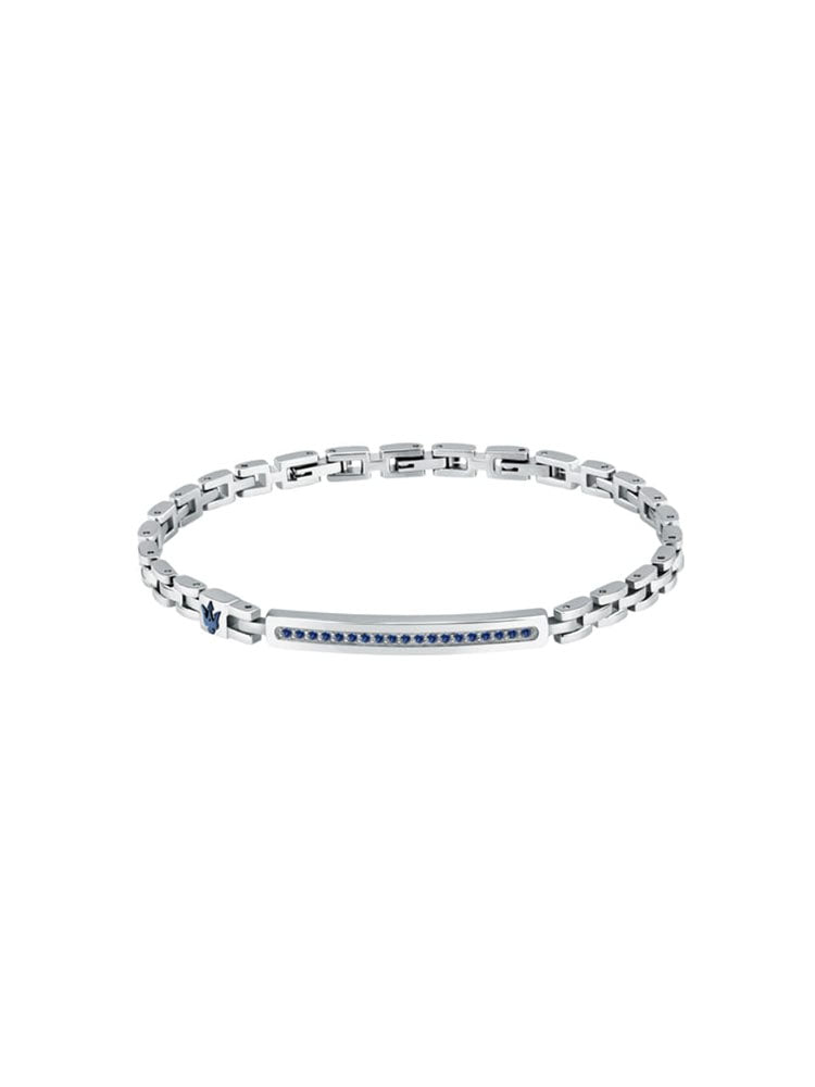 BRACCIALE UOMO IN ACCIAIO CON ZIRCONI BLU MASERATI