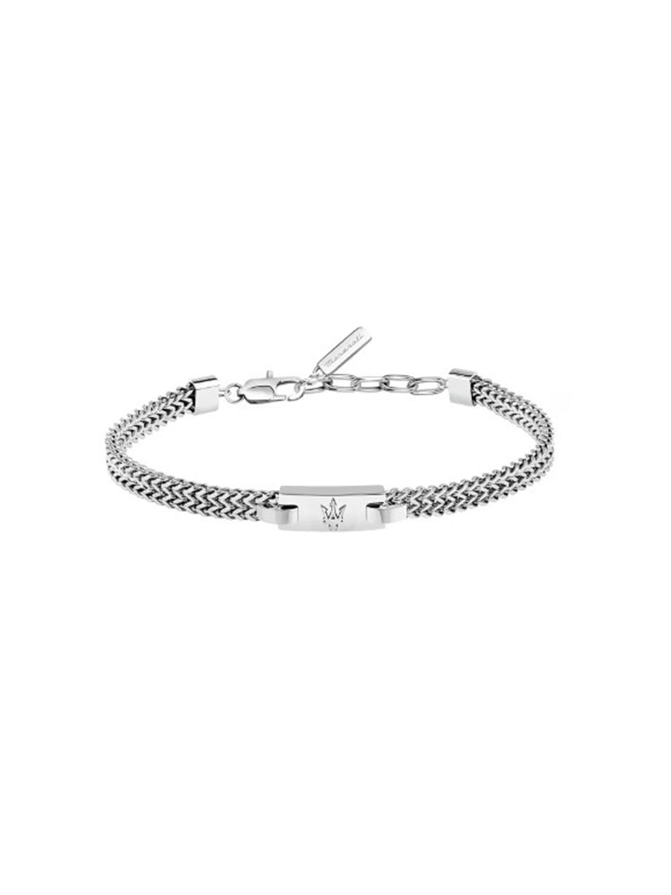 BRACCIALE UOMO A CATENA CON TARGHETTA CENTRALE CON LOGO MASERATI