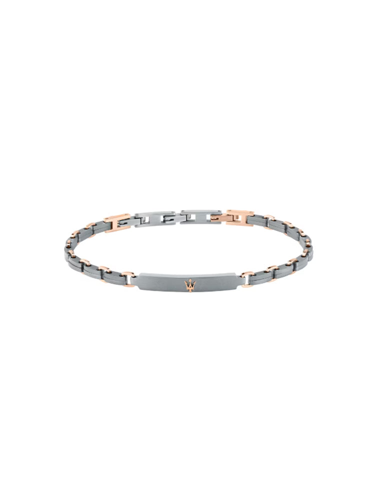BRACCIALE UOMO IN TITANIO CON DETTAGLI ROSATI MASERATI