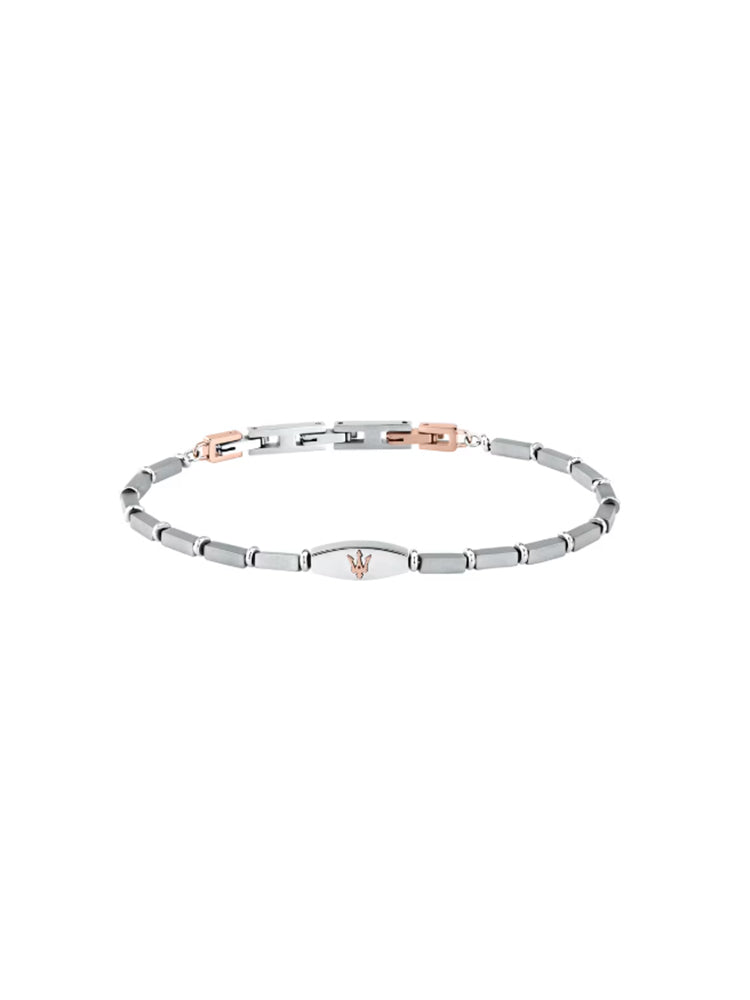 BRACCIALE UOMO IN TITANIO CON DETTAGLI IN ORO ROSA MASERATI