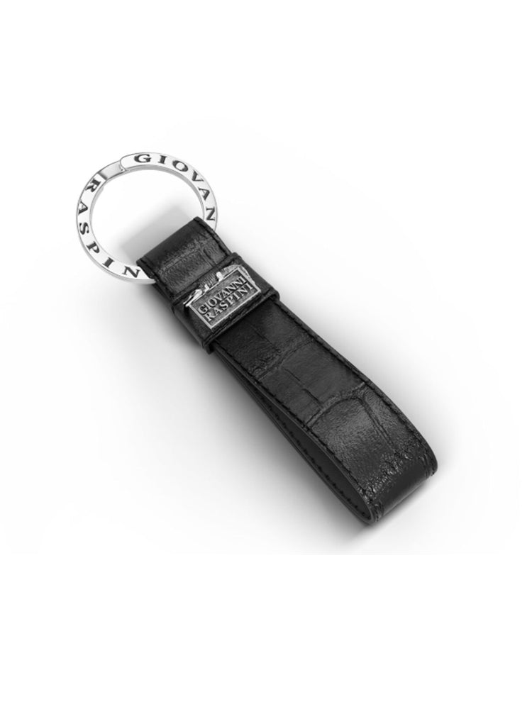 PORTACHIAVI UNISEX PELLE CROCO NERO GIOVANNI RASPINI