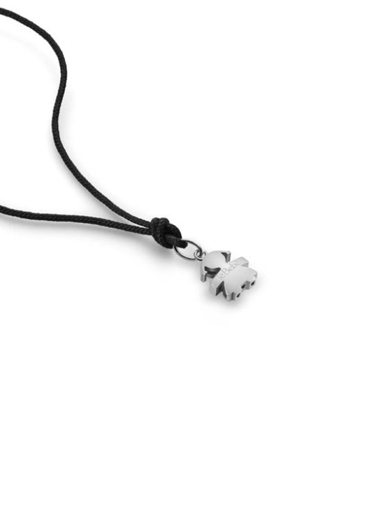 COLLANA DONNA CON SAGOMA BIMBA MINI IN ORO BIANCO LE BEBE'