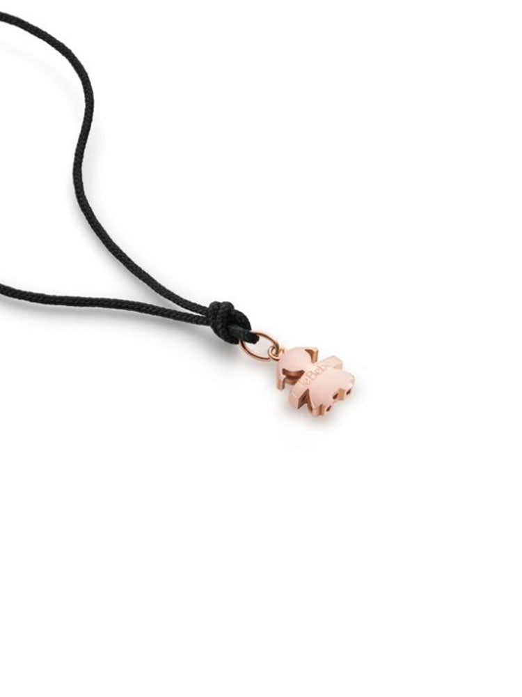 COLLANA DONNA CON SAGOMA BIMBA MINI IN ORO ROSA BIANCO LE BEBE'