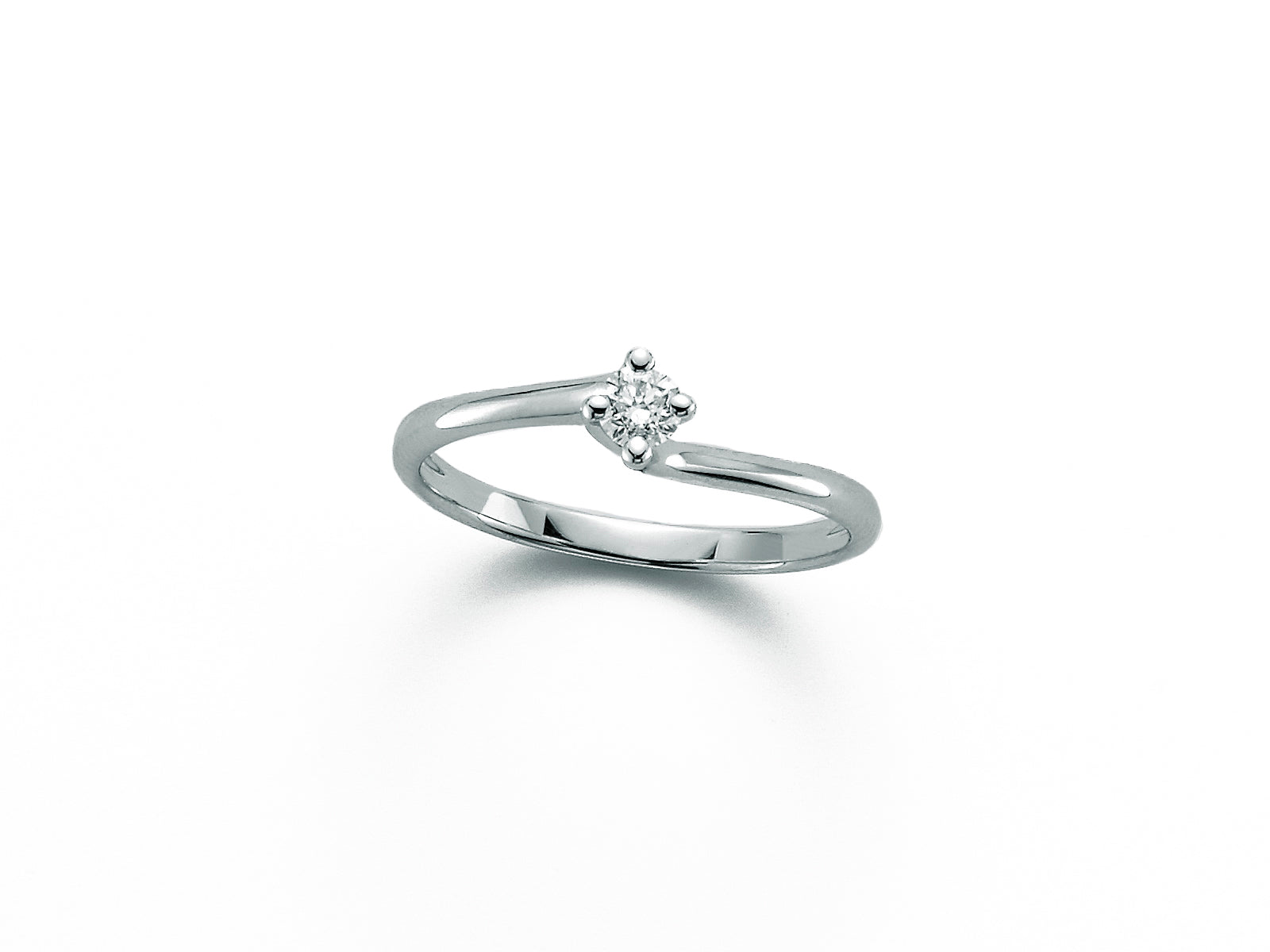 ANELLO DONNA SOLITARIO IN ORO BIANCO E DIAMANTI MILUNA