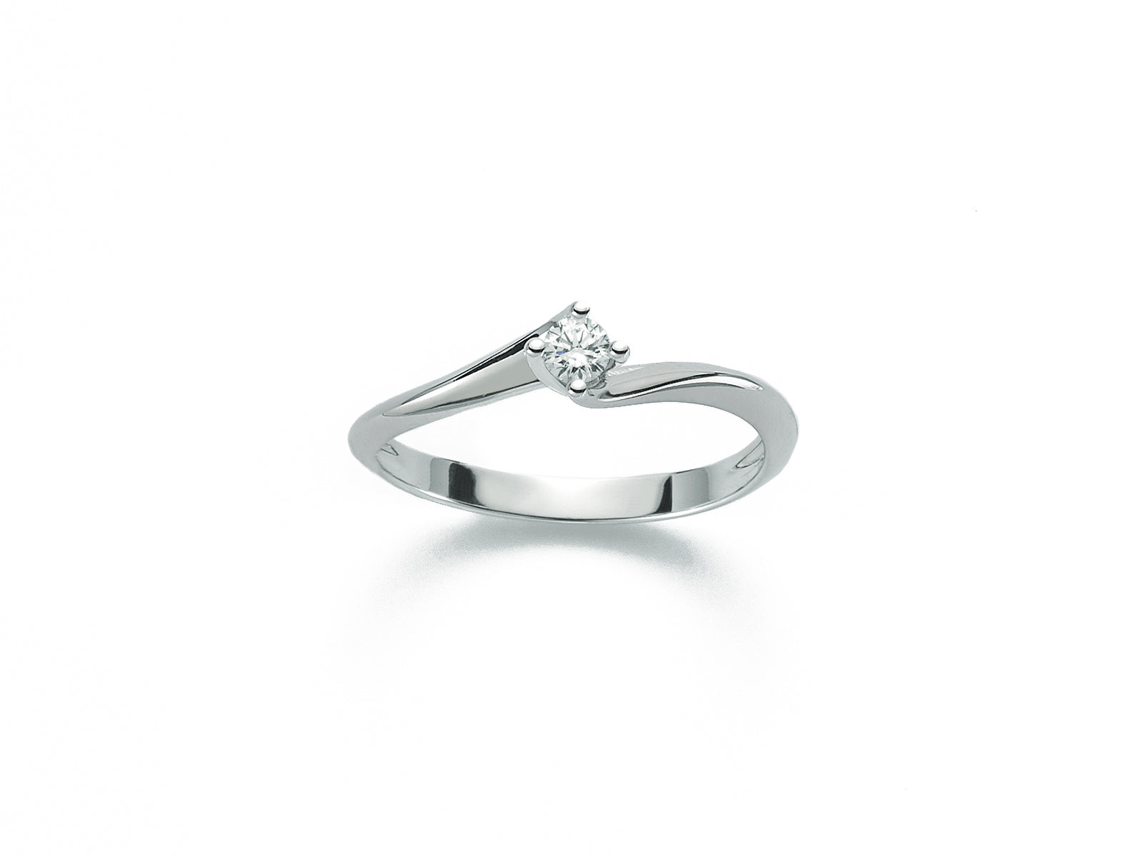 ANELLO DONNA SOLITARIO IN ORO BIANCO E DIAMANTI MILUNA