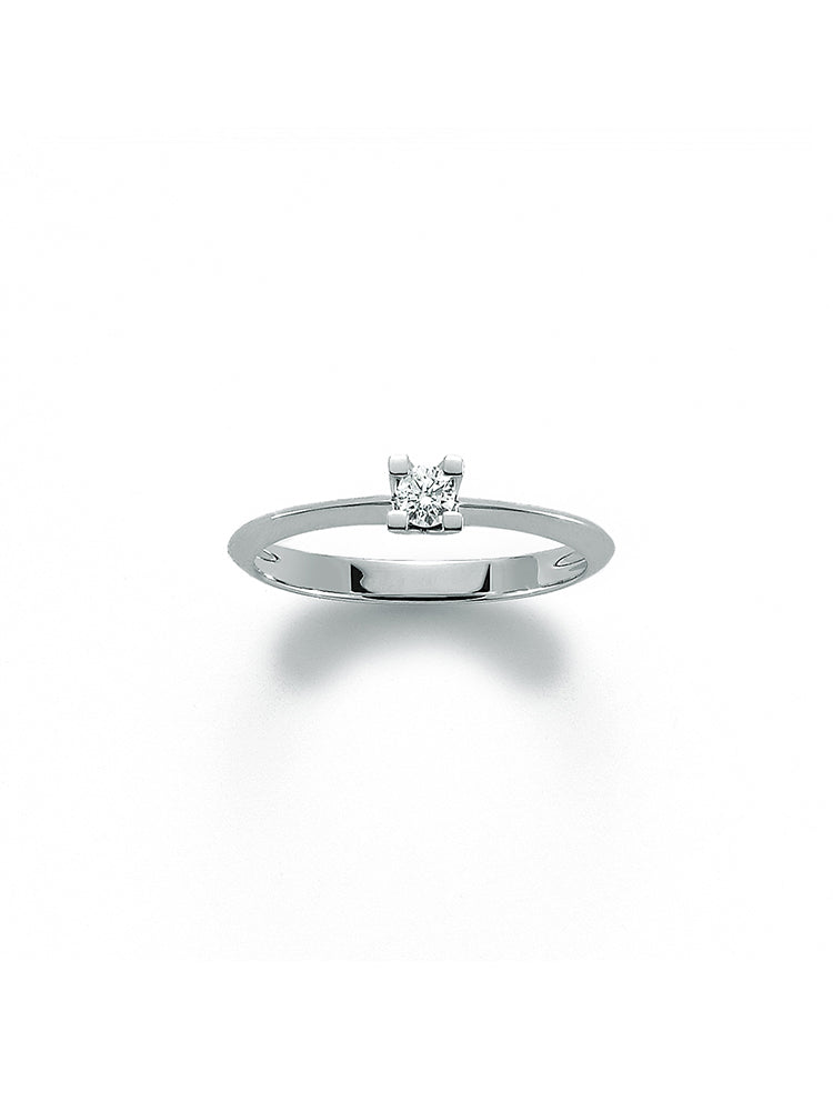 ANELLO DONNA SOLITARIO IN ORO BIANCO E DIAMANTI MILUNA
