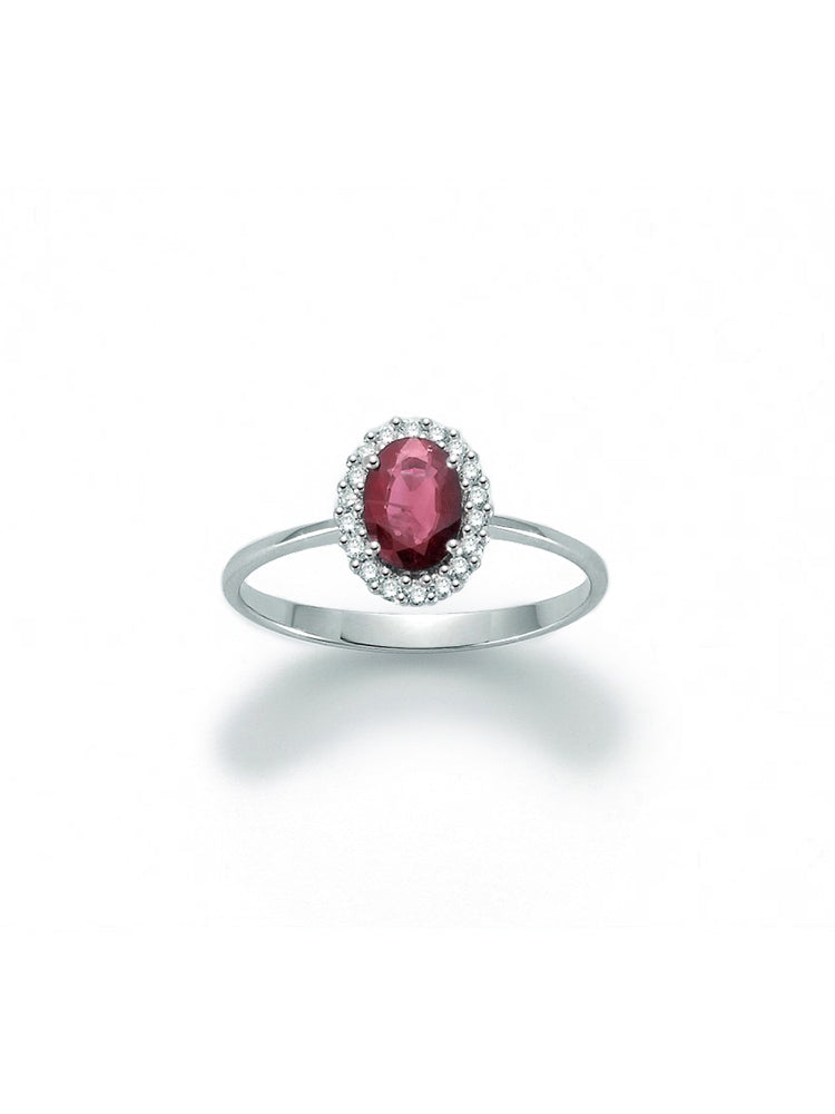 ANELLO DONNA IN ORO CON DIAMANTI E RUBINO MILUNA