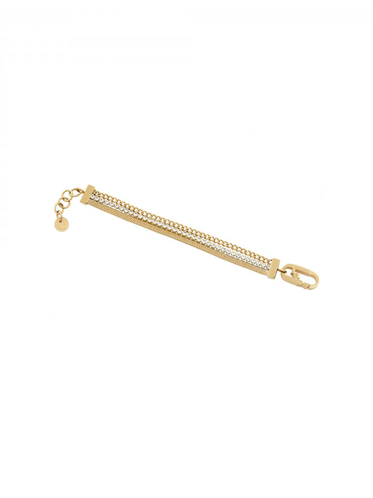 BRACCIALE DONNA A TRE FILI IN ACCIAIO COLOR ORO GIALLO SPARKLY  LIU JO