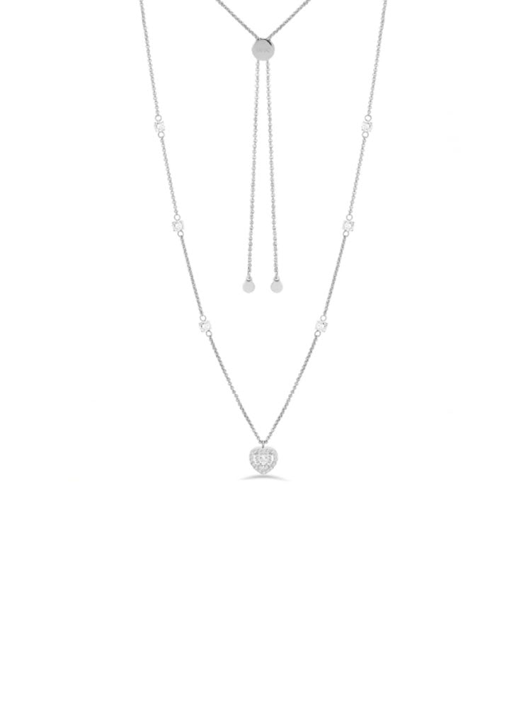 COLLNA DONNA LUNGA IN ACCIAIO CON ZIRCONE A CUORE CENTRALE LIU JO