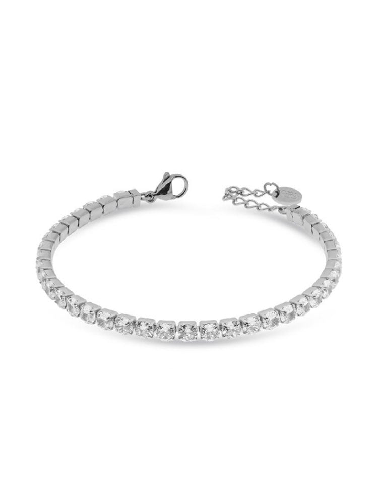 BRACCIALE DONNA TENNIS IN ACCIAIO CON ZIRCONI BIANCHI LIU JO