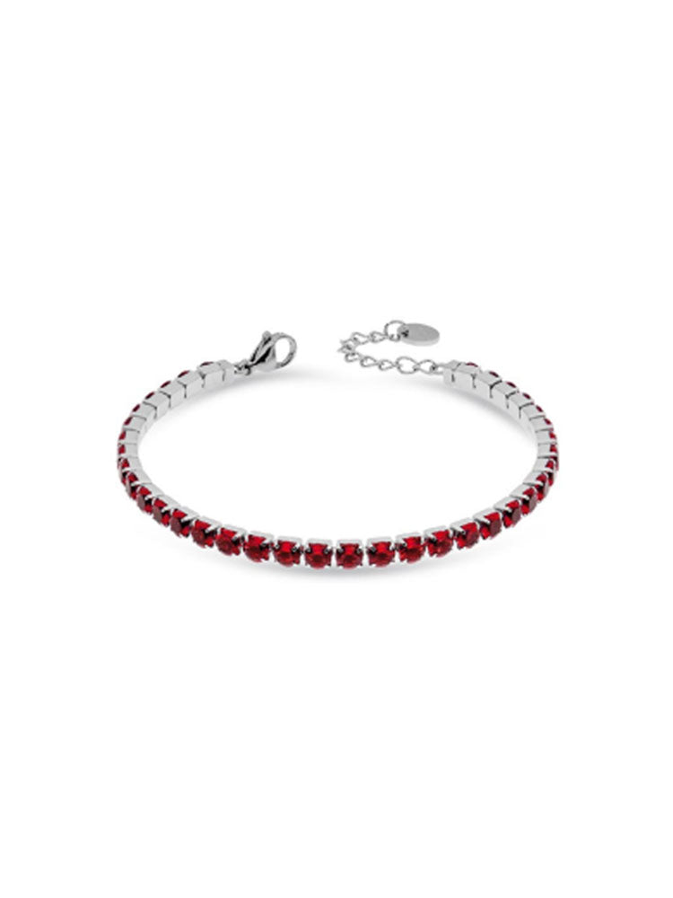 BRACCIALE DONNA TENNIS IN ACCIAIO CON ZIRCONI ROSSI LIU JO