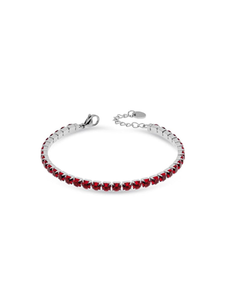 BRACCIALE DONNA TENNIS IN ACCIAIO CON ZIRCONI ROSSI PICCOLI LIU JO