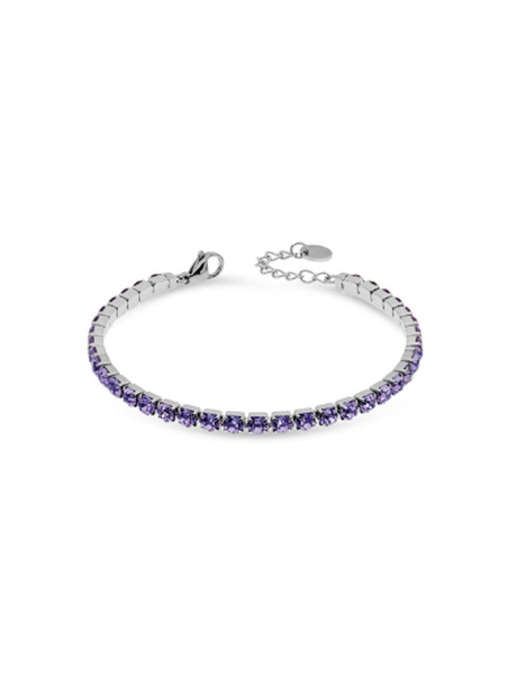 BRACCIALE DONNA TENNIS IN ACCIAIO CON ZIRCONI VIOLA LIU JO