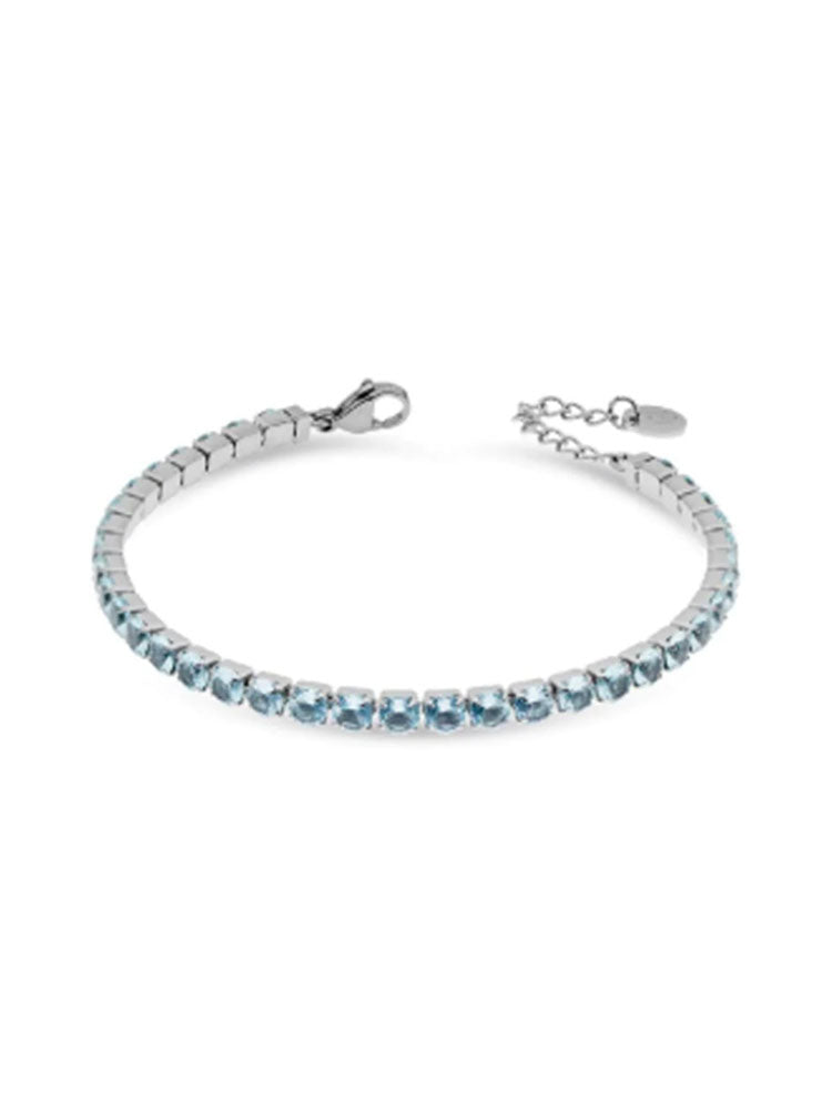 BRACCIALE DONNA TENNIS IN ACCIAIO CON ZIRCONI AZZURRI LIU JO