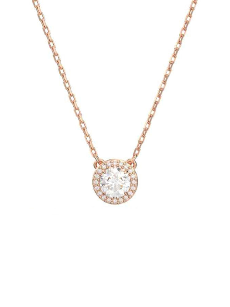COLLANA DONNA IN ACCIAIO ROSATO CON PUNTO LUCE TONDO LIU JO