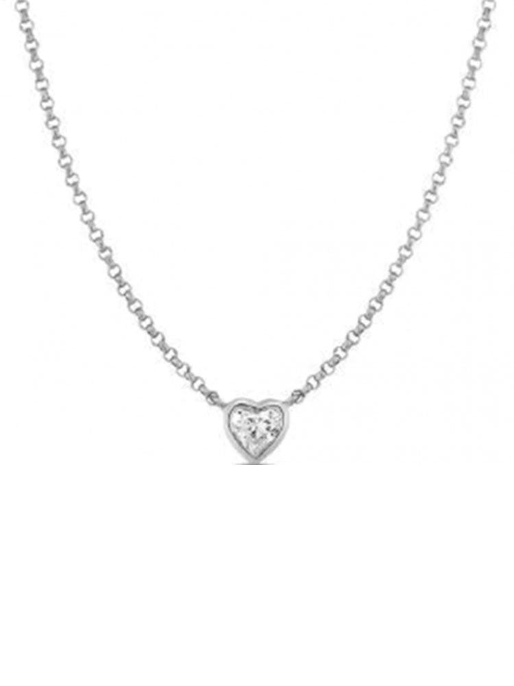 COLLANA DONNA IN ACCIAIO CON PUNTO LUCE CENTRALE A CUORE LIU JO
