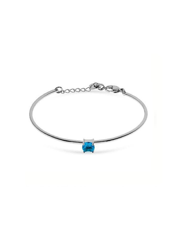 BRACCIALE DONNA IN ACCIAIO RIGIDO CON ZIRCONE CENTRALE BLU LIU JO
