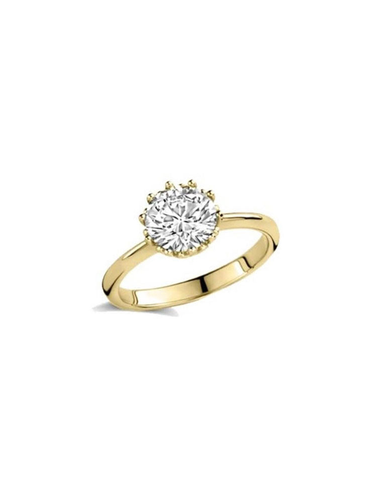 ANELLO DONNA SOLITARIO CON GRIFFE COLORO ORO E ZIRCONE MIS 14  LIU JO