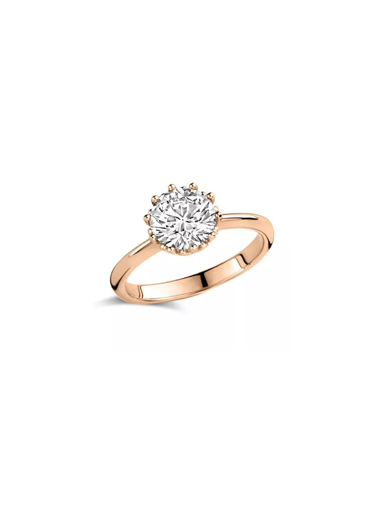 ANELLO DONNA SOLITARIO CON GRIFFE COLORO ORO ROSA E ZIRCONE MIS 16  LIU JO