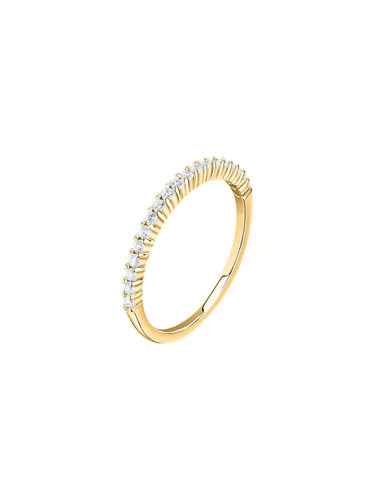 ANELLO DONNA IN ARGENTO CON ZIRCONI BIANCHI MODELLO VERETTA COLORE ORO MIS 16 LA PETITE STORY