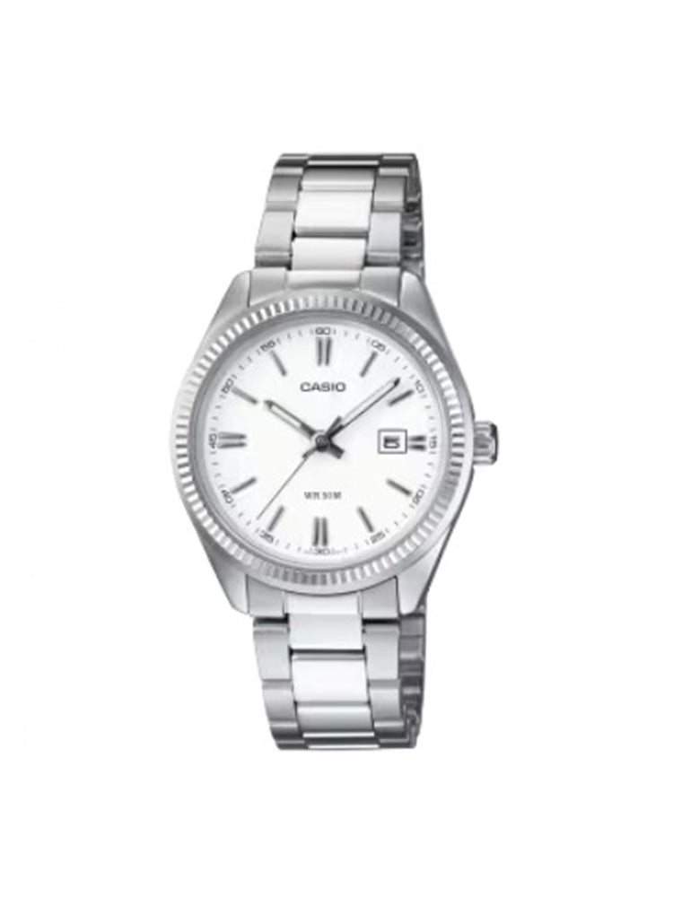 OROLOGIO UOMO SOLO TEMPO IN ACCIAIO CON QUADRANTE BIANCO CASIO
