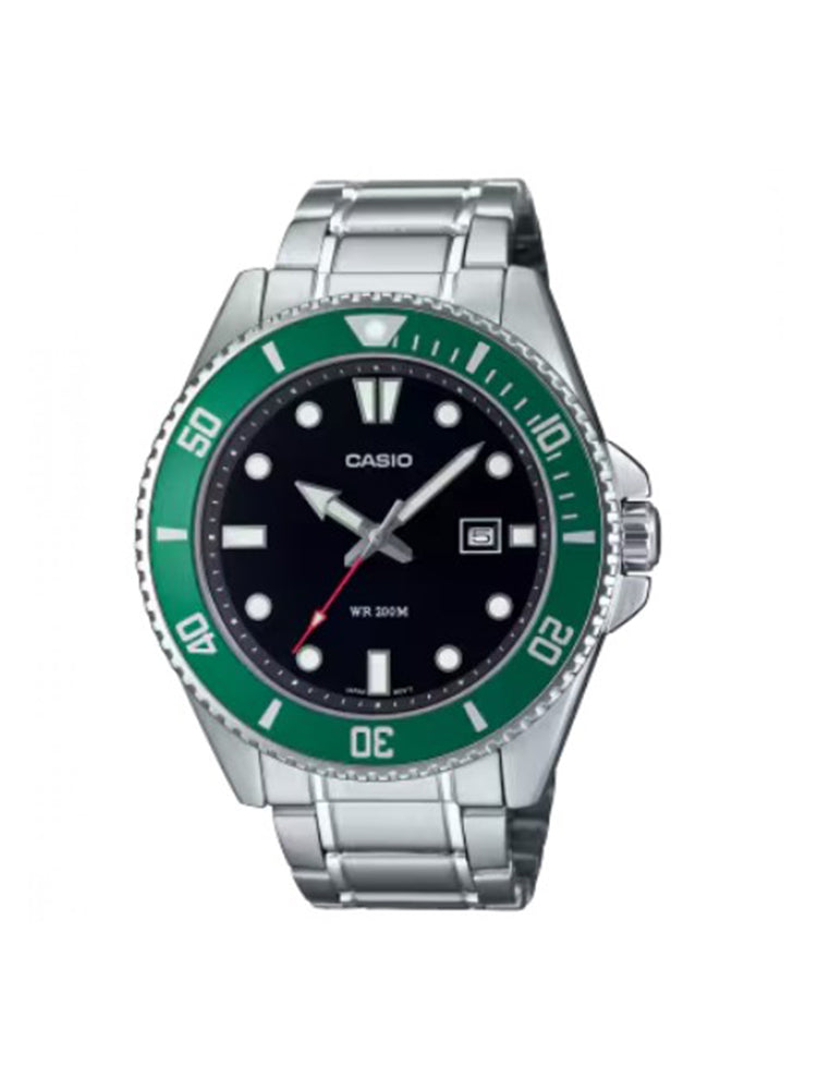 OROLOGIO UOMO SOLO TEMPO IN ACCIAIO CON GHIERA SMALTATA VERDE CASIO