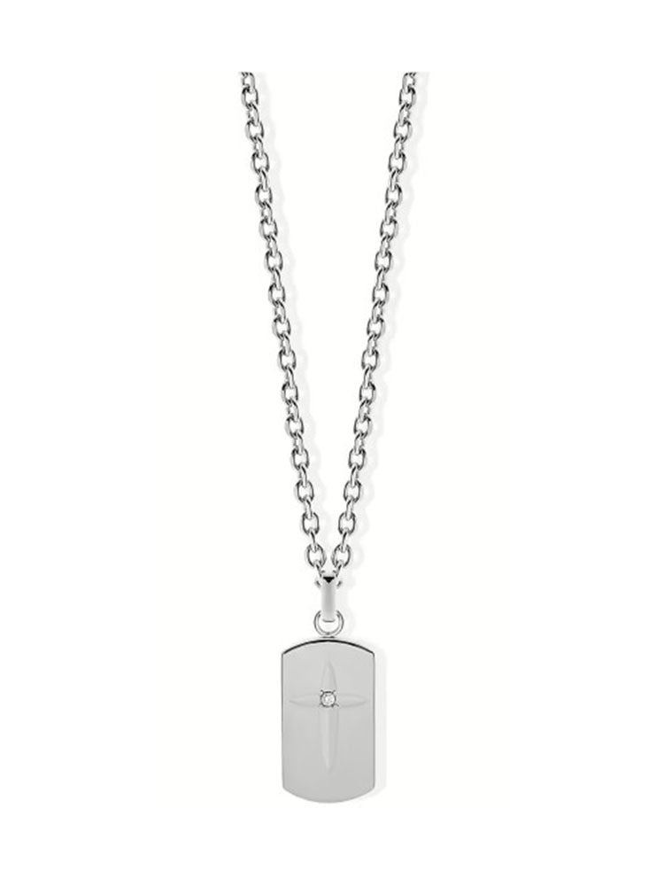 COLLANA UOMO IN ACCIAIO COLOR ARGENTO E CRISTALLO LIU JO