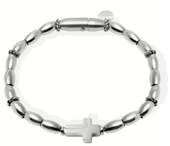 BRACCIALE UOMO IN ACCIAIO COLOR ARGENTO CON CROCE LIU JO