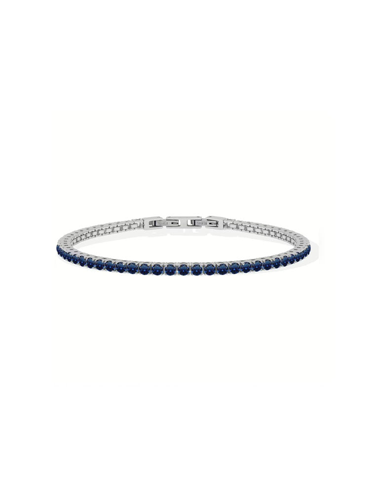 BRACCIALE UOMO TENNIS IN ACCIAIO CON ZIRCONI BLU LIU JO