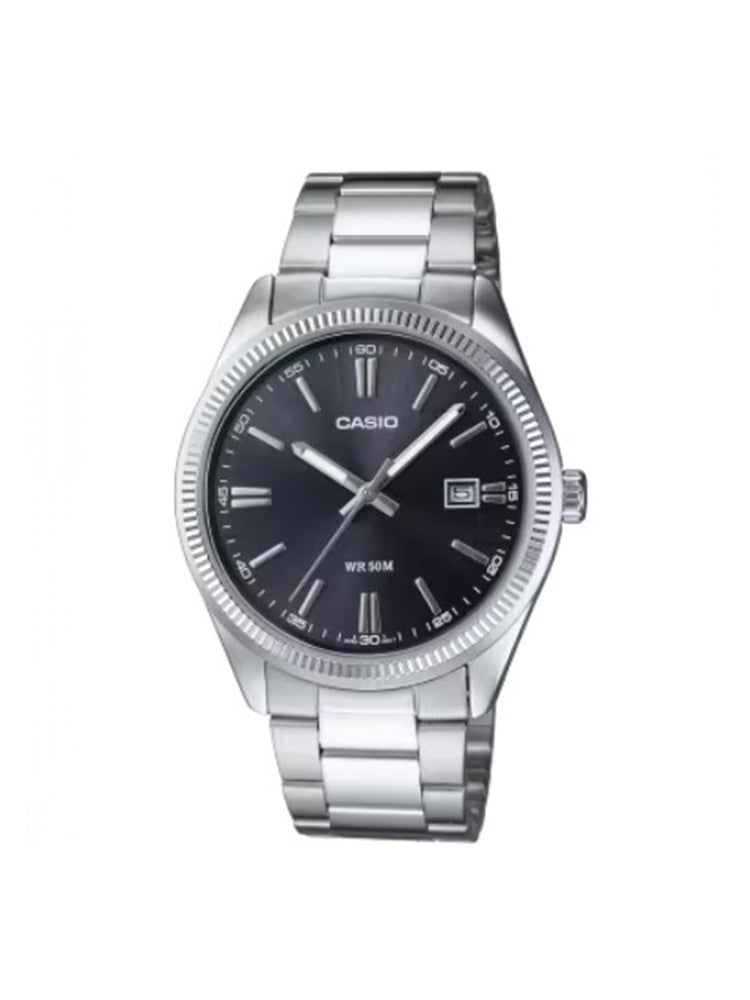 OROLOGIO UOMO IN ACCIAIO SOLO TEMPO E DATA CON QUADRANTE NERO CASIO