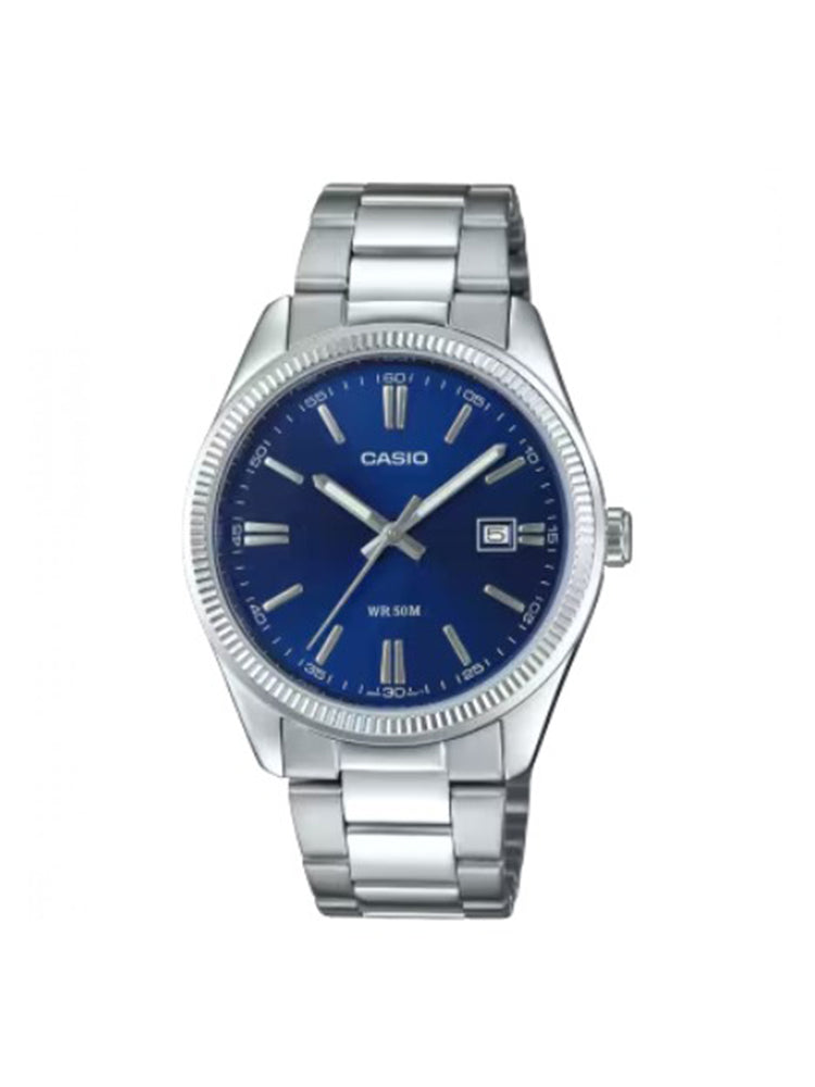 OROLOGIO UOMO SOLO TEMPO IN ACCIAIO CON QUADRANTE BLU CASIO