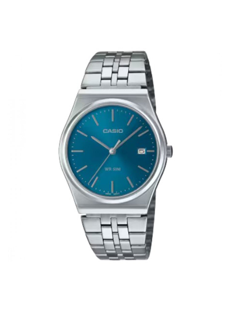 OROLOGIO UOMO SOLO TEMPO IN ACCIAIO CON QUADRANTE BLU CASIO