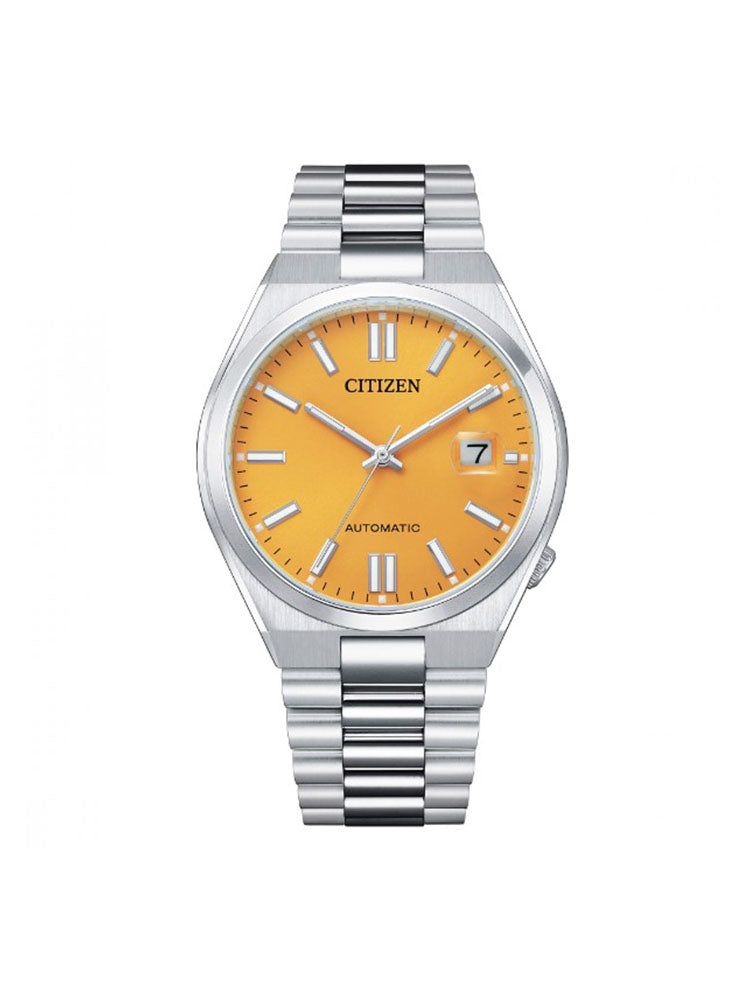 OROLOGIO UOMO AUTOMATICO IN ACCIAIO CON QUADRANTE ARANCIO CITIZEN