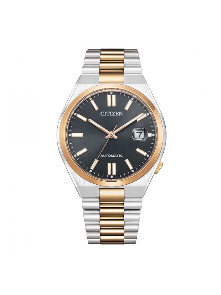 OROLOGIO UOMO AUTOMATICO IN ACCIAIO BICOLORE CON QUADRANTE NERO CITIZEN