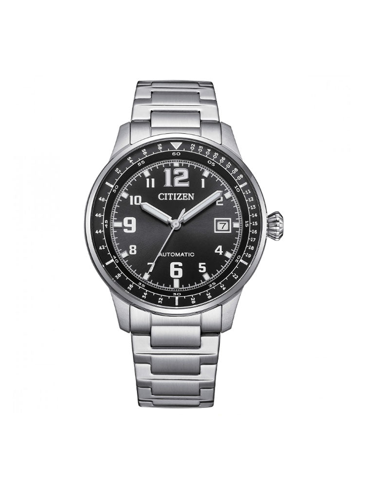 OROLOGIO UOMO MILITARY AUTOMATICO CON GHIERA SMALTATA NERA CITIZEN