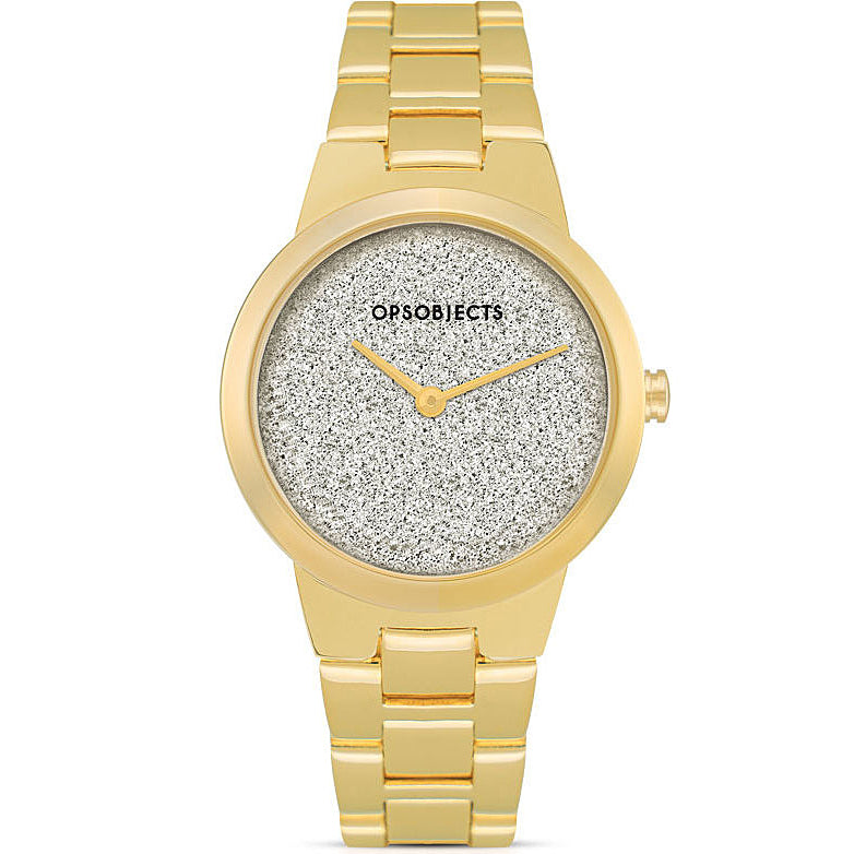 OROLOGIO DONNA SOLO TEMPO IN ACCIAIO ORO GIALLO CON GLITTER OPS