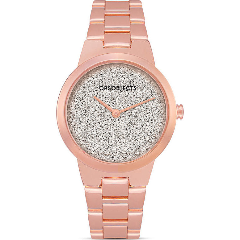OROLOGIO DONNA SOLO TEMPO OBJECTS GLITTER ROSE GOLD OPS