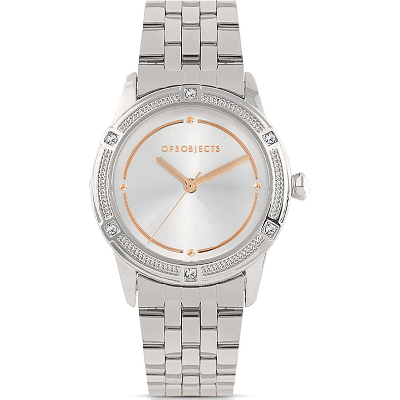 OROLOGIO DONNA SOLO TEMPO IN ACCIAIO SILVER CON CRISTALLI OPS