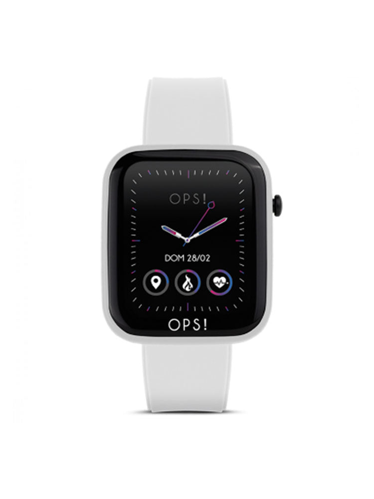OROLOGIO UNISEX SMARTWATCH IN SILICONE BIANCO OPS