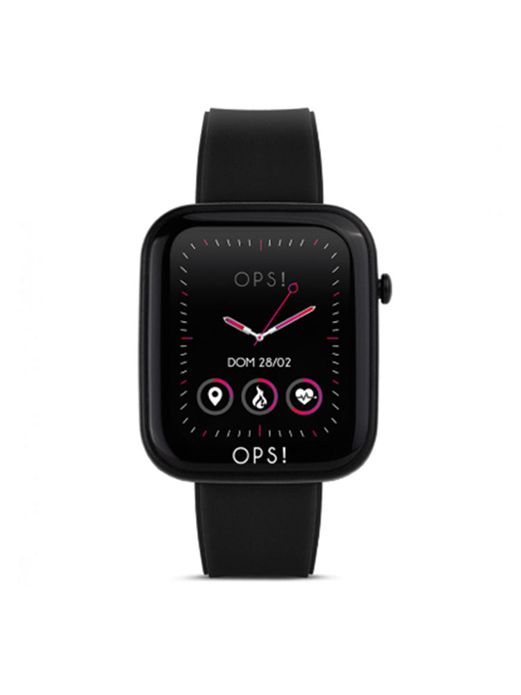 OROLOGIO UNISEX SMARTWATCH IN SILICONE NERO OPS