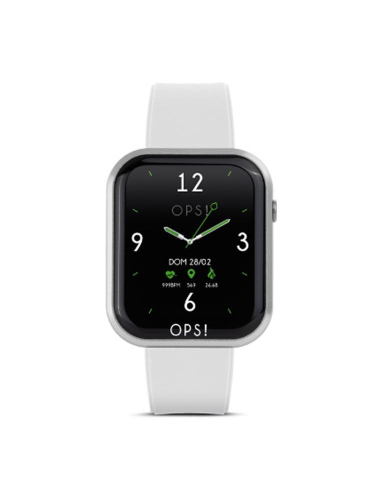OROLOGIO UNISEX SMARTWATCH CALL IN ACCIAIO E SILICONE BIANCO OPS